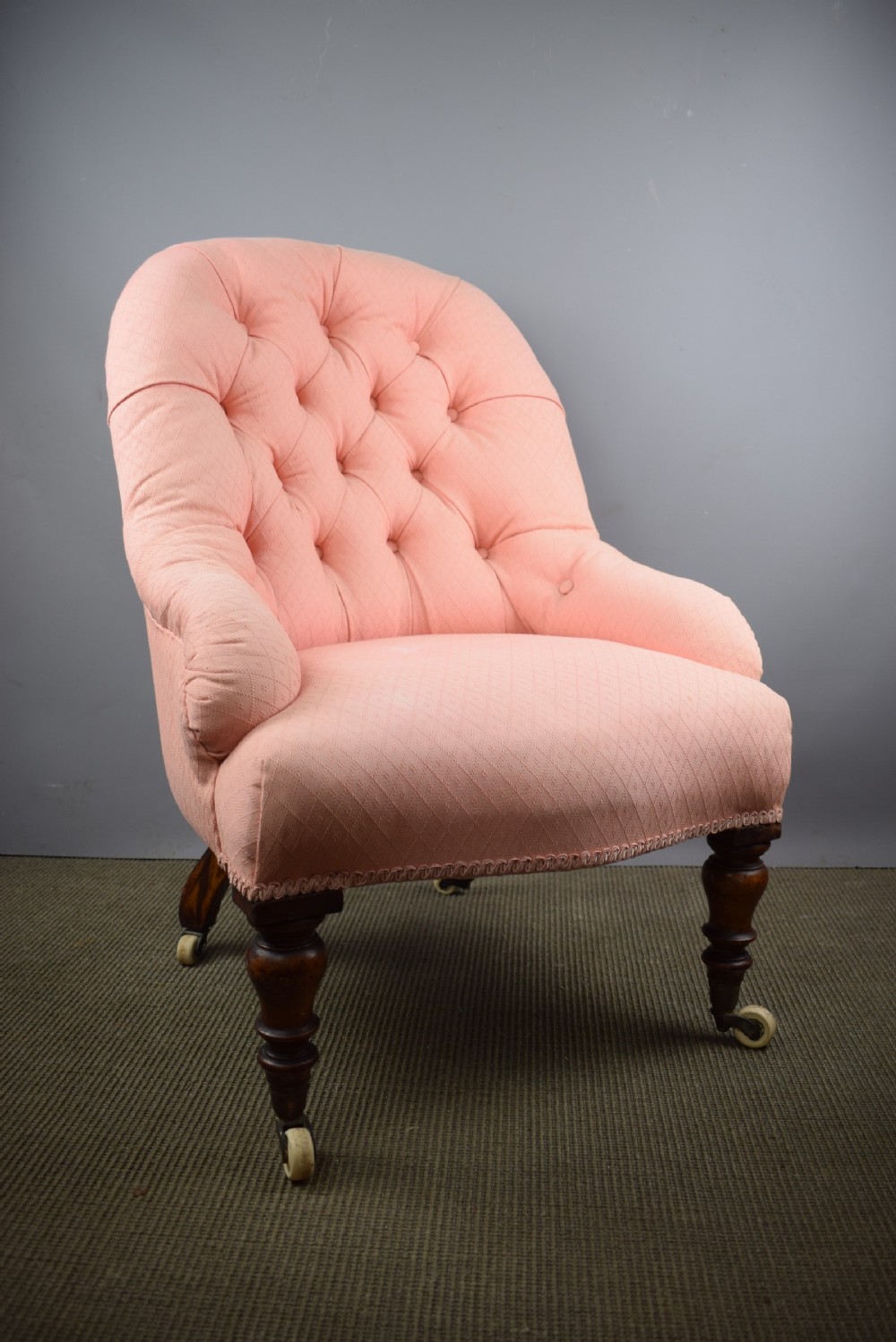 Antique Victorian Button Back Occasional Bedroom Chair
