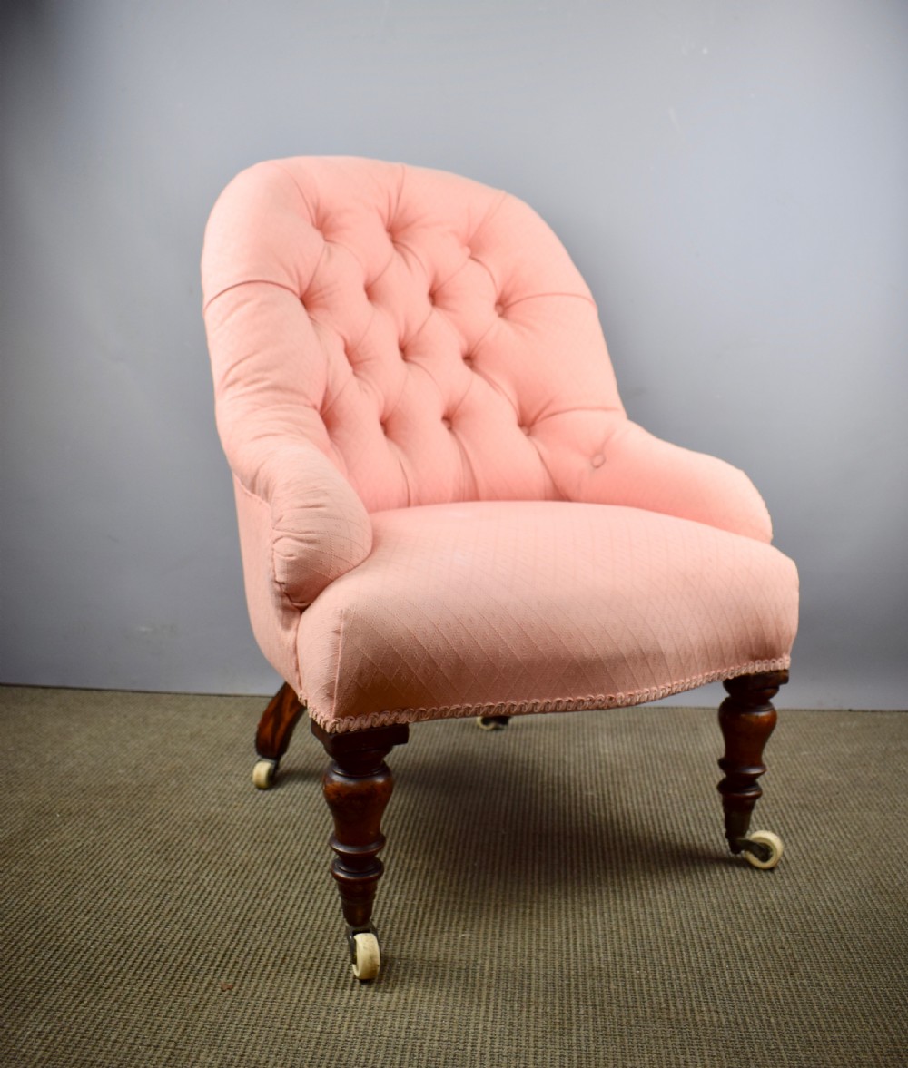 Antique Victorian Button Back Occasional Bedroom Chair View II