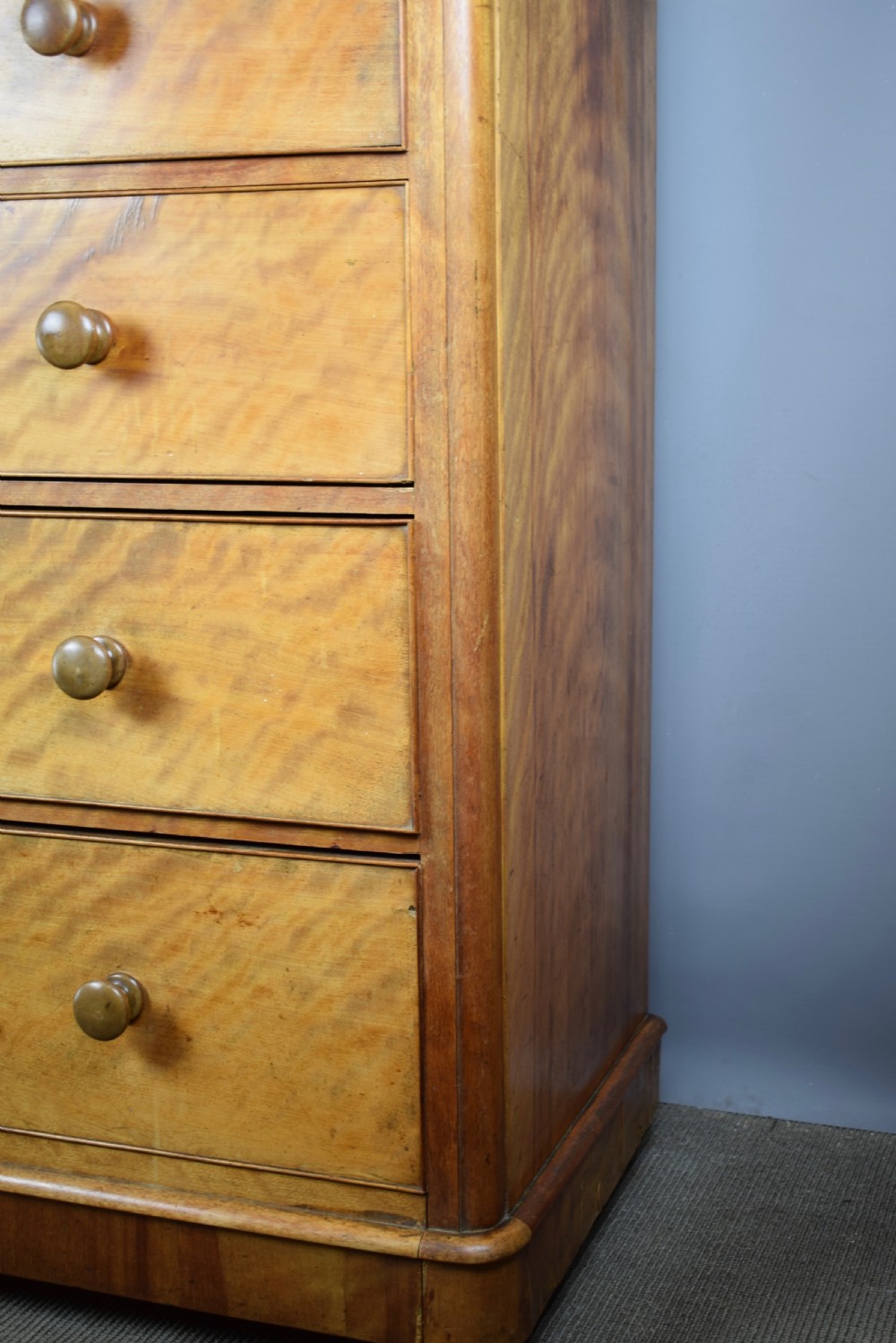 Large Victorian Satin Birch Chest of Drawers by Druce & Co. View VIII