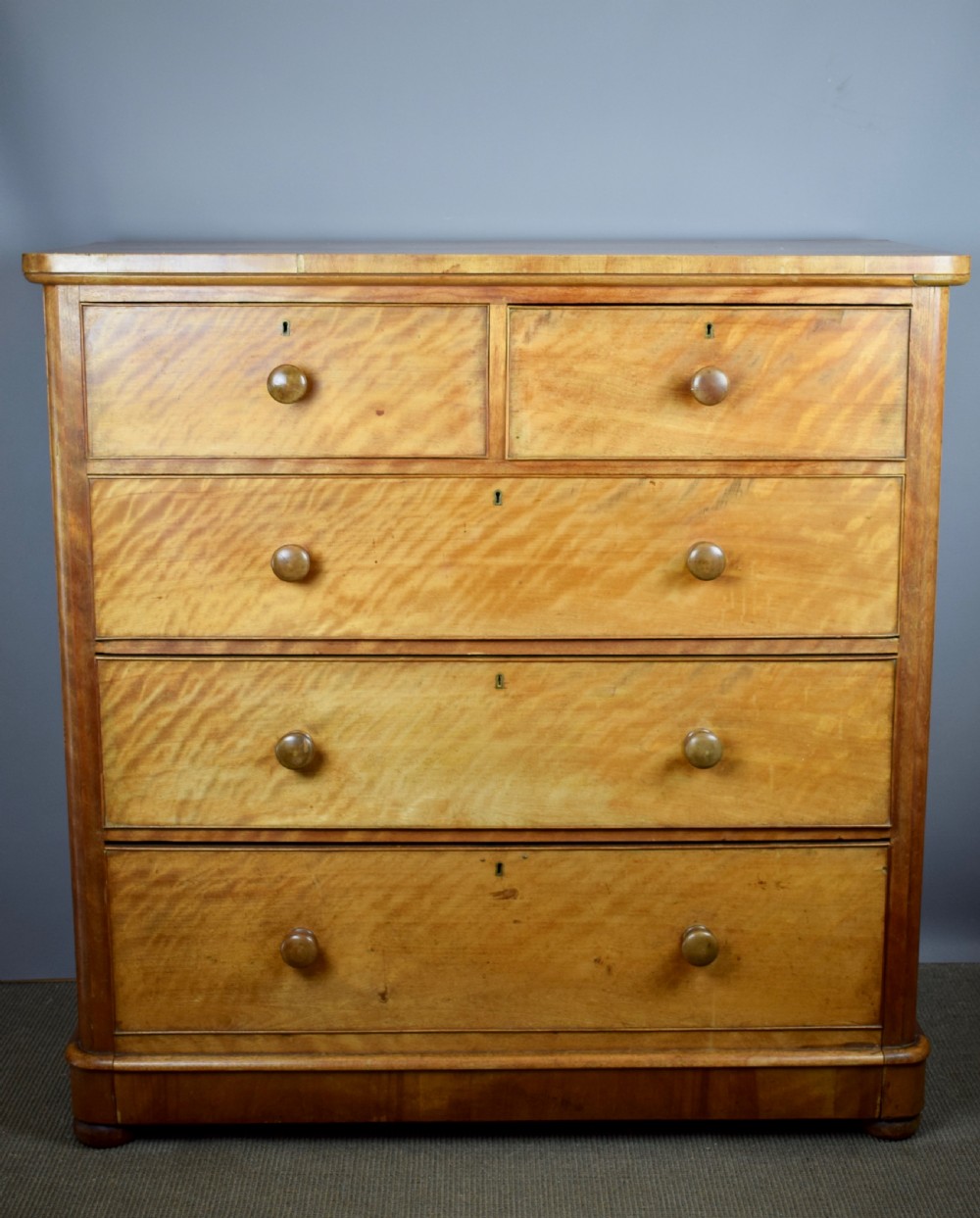 Large Victorian Satin Birch Chest of Drawers by Druce & Co. View IX