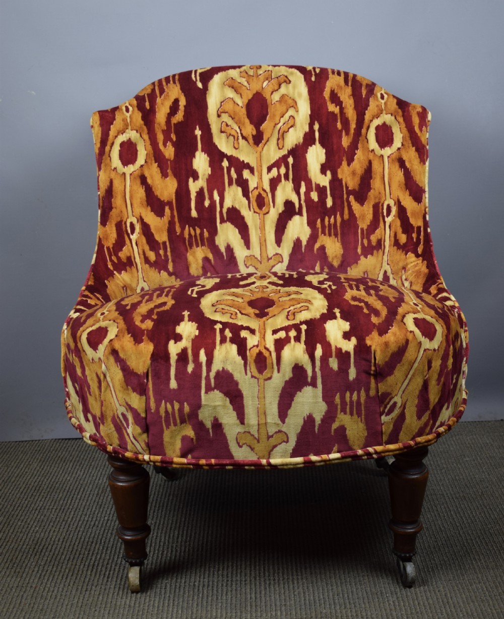 Antique Victorian occasional chair in Zoffany Kashgar velvet View V