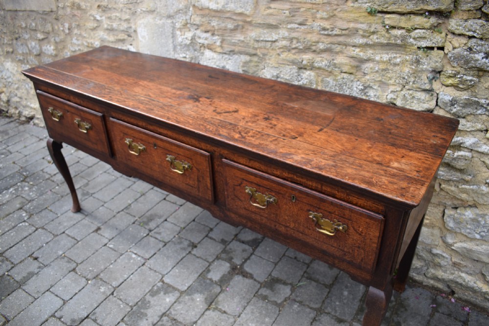 George II Provincial Welsh Oak Dresser Base View VII