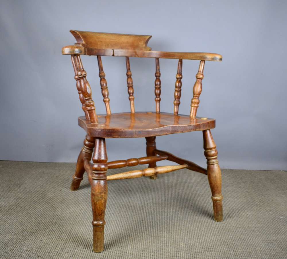 Edwardian Smokers Bow Captains Chair by J Elliott & Son