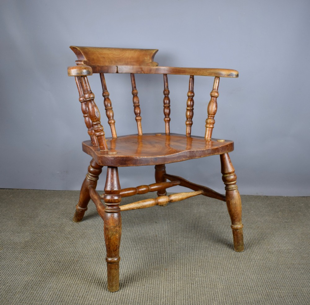 Edwardian Smokers Bow Captains Chair by J Elliott & Son View II