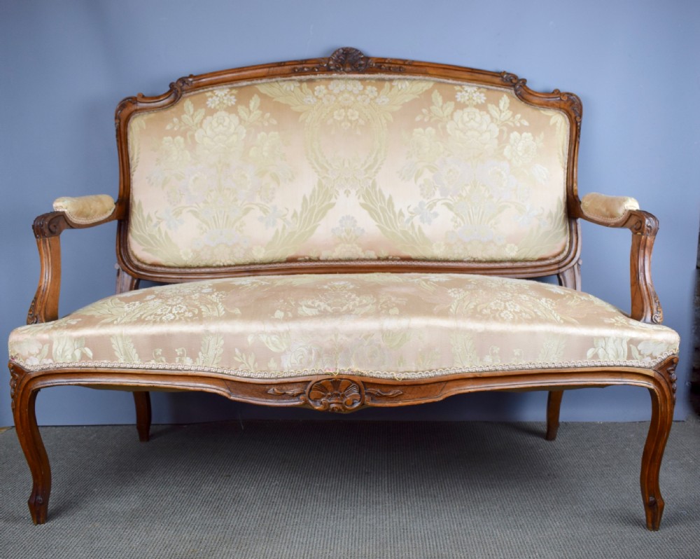 French Louis XV Style Carved Walnut Canape Sofa View II