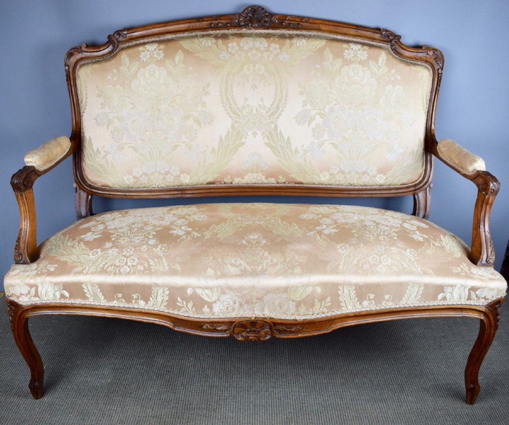 French Louis XV Style Carved Walnut Canape Sofa View III