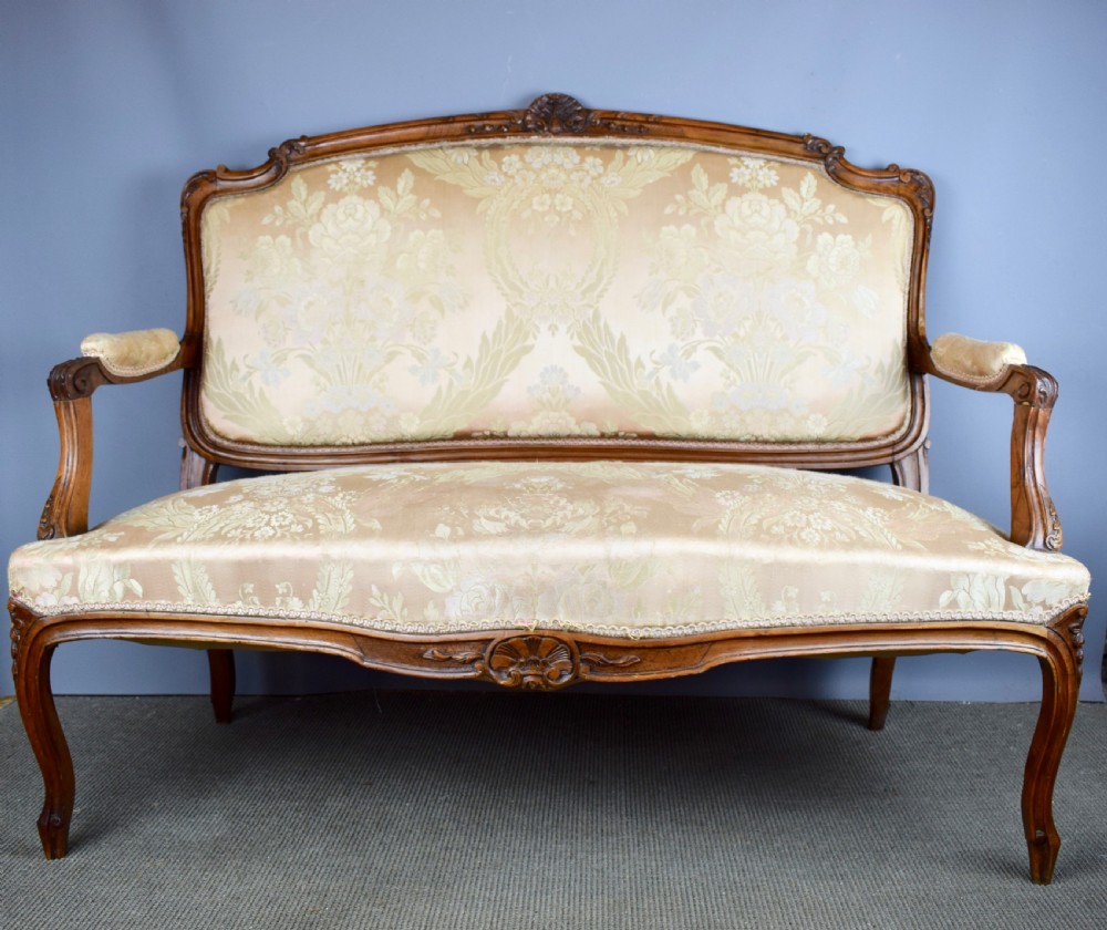 French Louis XV Style Carved Walnut Canape Sofa View IV