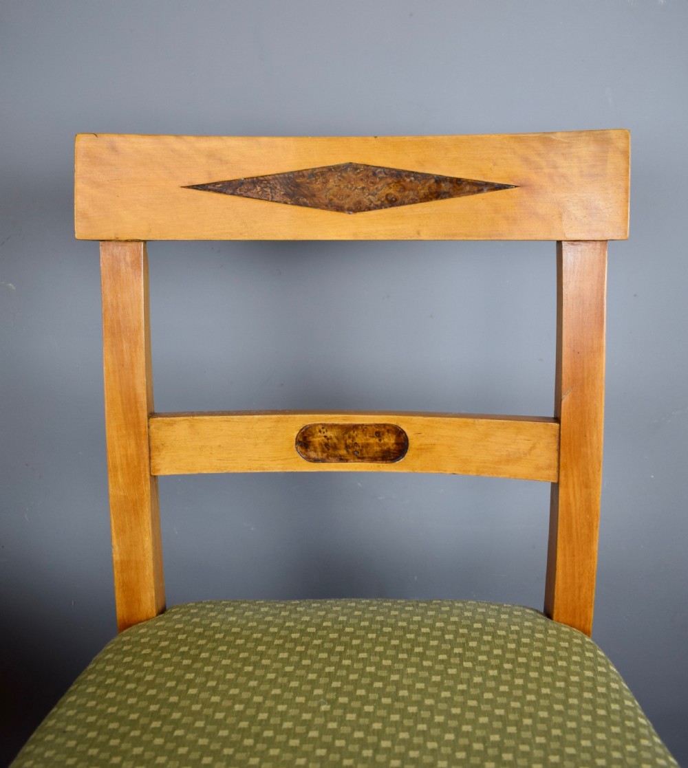 Pair of early 19th century Biedermeier inlaid satinwood chairs View III