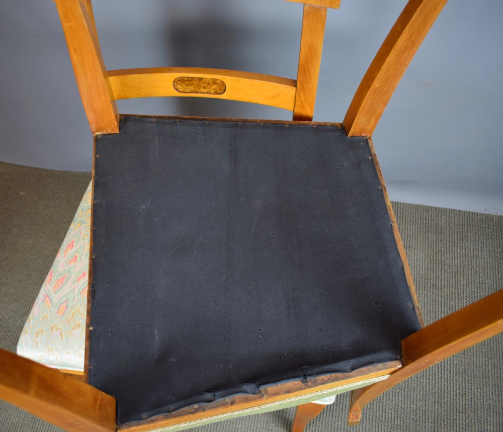 Pair of early 19th century Biedermeier inlaid satinwood chairs View V