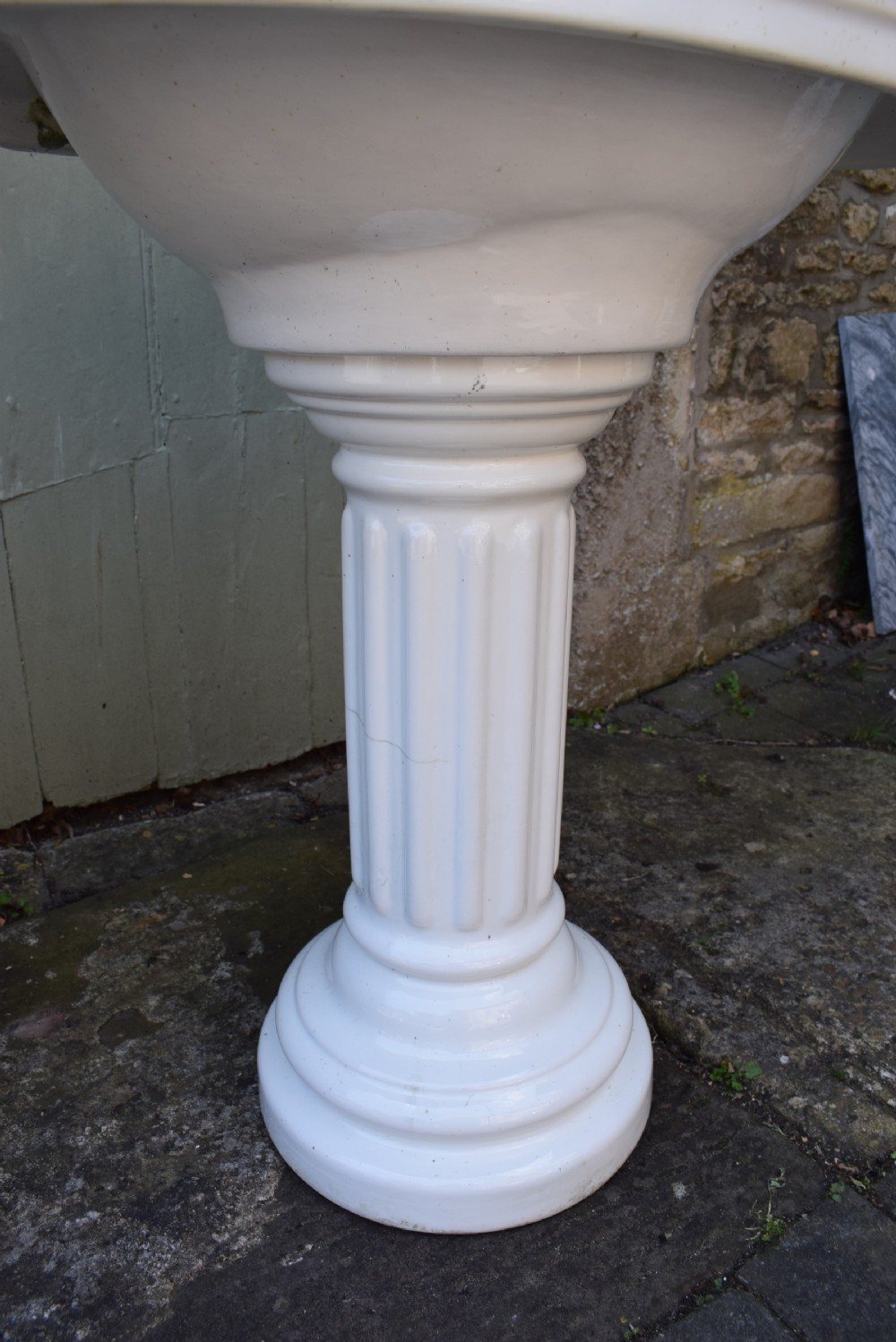 Antique French Porcelain Pedestal Sink from a Chateau in South West France View III