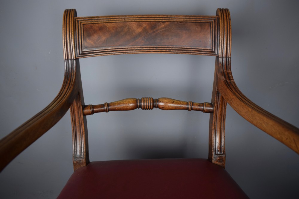 Regency Mahogany Elbow Desk Chair View IV