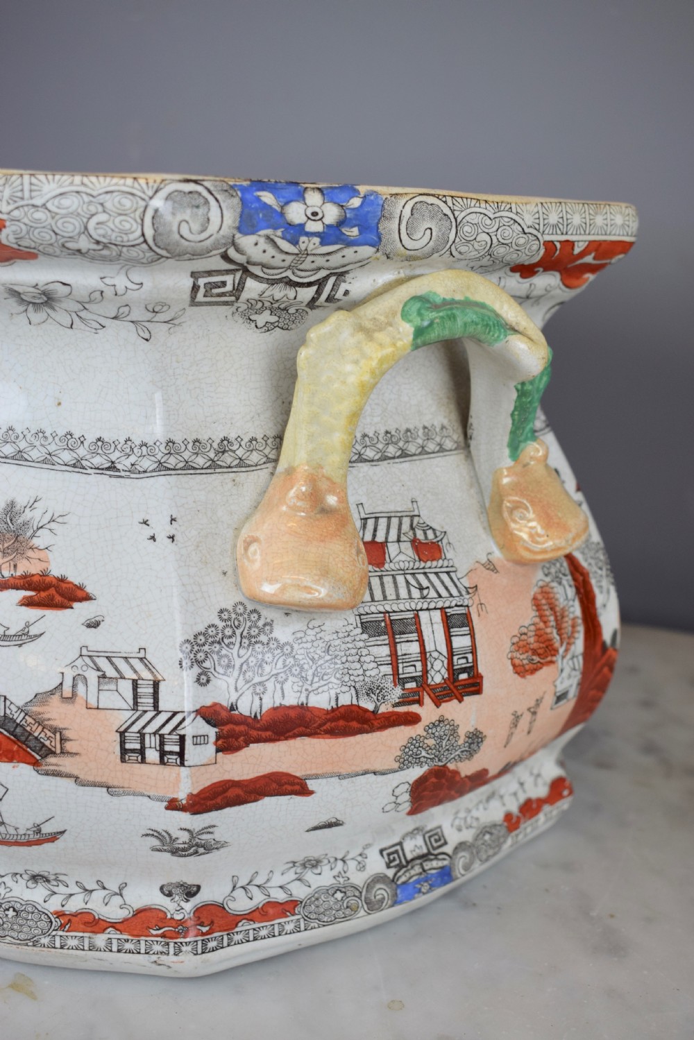 Mason's Ironstone Footbath in Pekin Japan pattern circa 1830 View IV