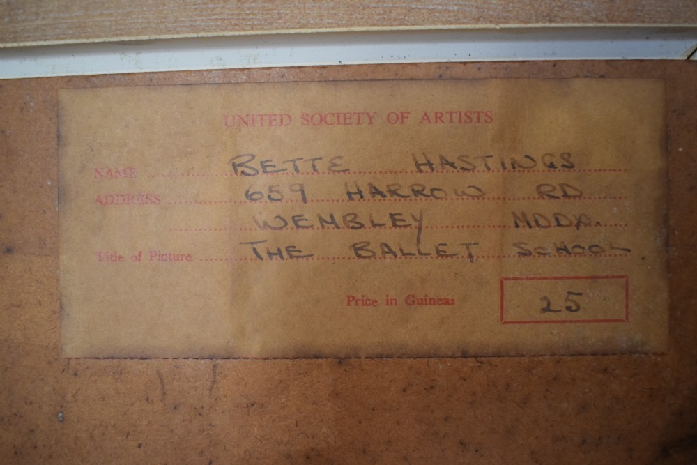 Portrait of a Ballet Dancer by Bette Hastings, United Society of Artists, dated 1964 View VI