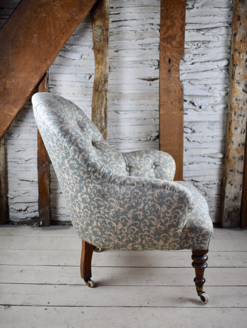 Antique Victorian Button Back Armchair View II