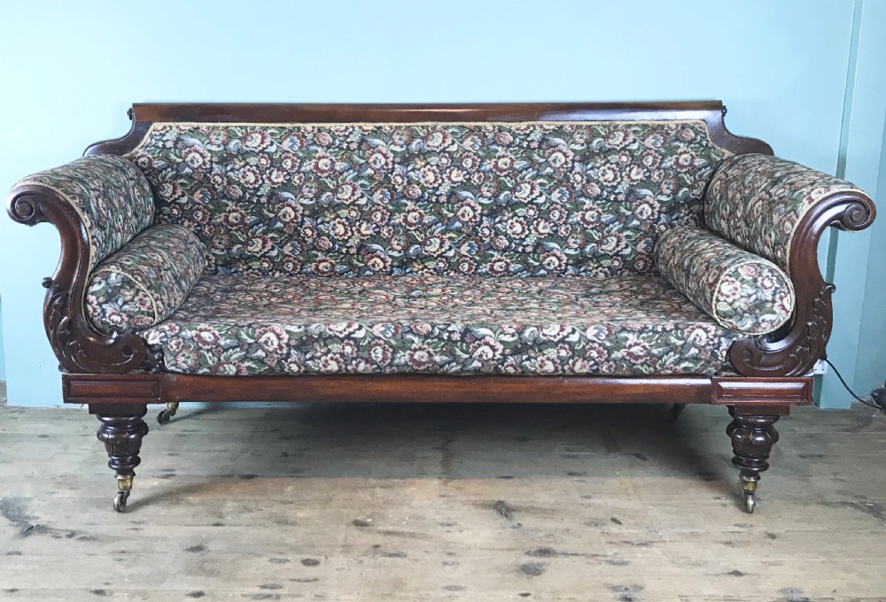 A William IV Mahogany Scroll End sofa 