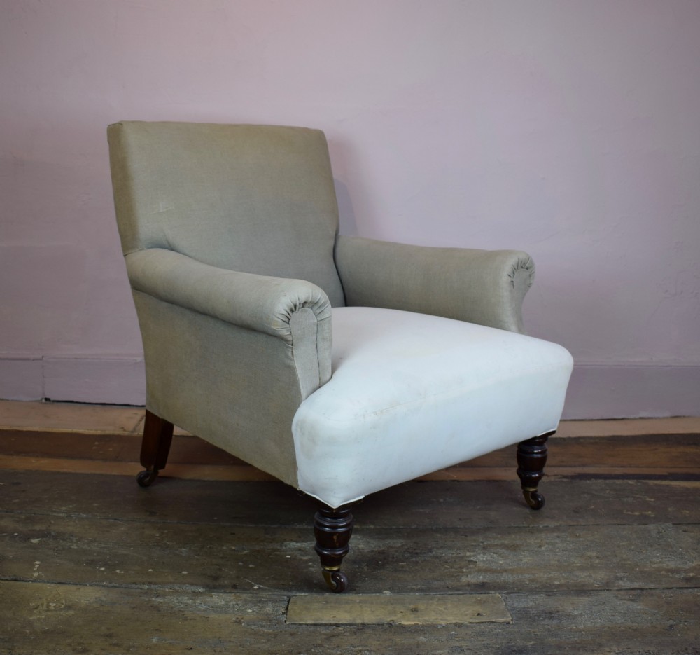 Antique Victorian Library Armchair View II