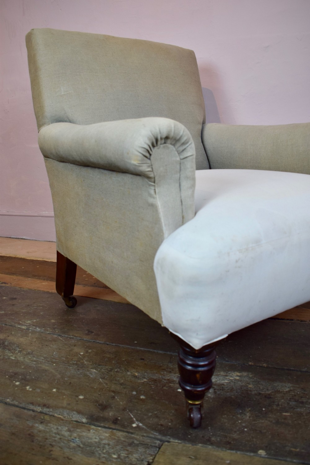 Antique Victorian Library Armchair View IV