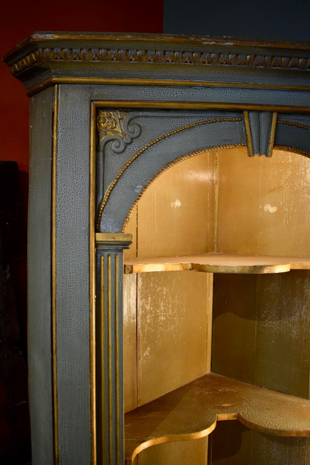 Antique 19th century Painted Corner Cupboard View VIII