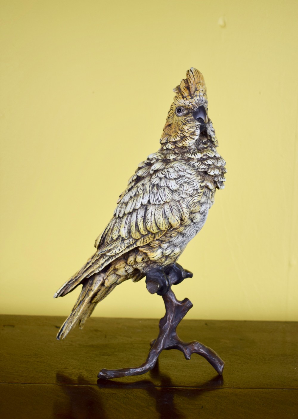 Large Austrian Cold Painted Bronze Cockatoo Parrot by Franz Bergman