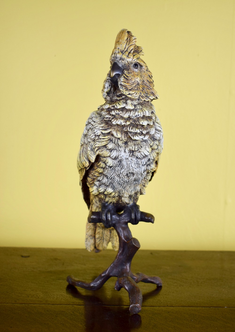 Large Austrian Cold Painted Bronze Cockatoo Parrot by Franz Bergman View II