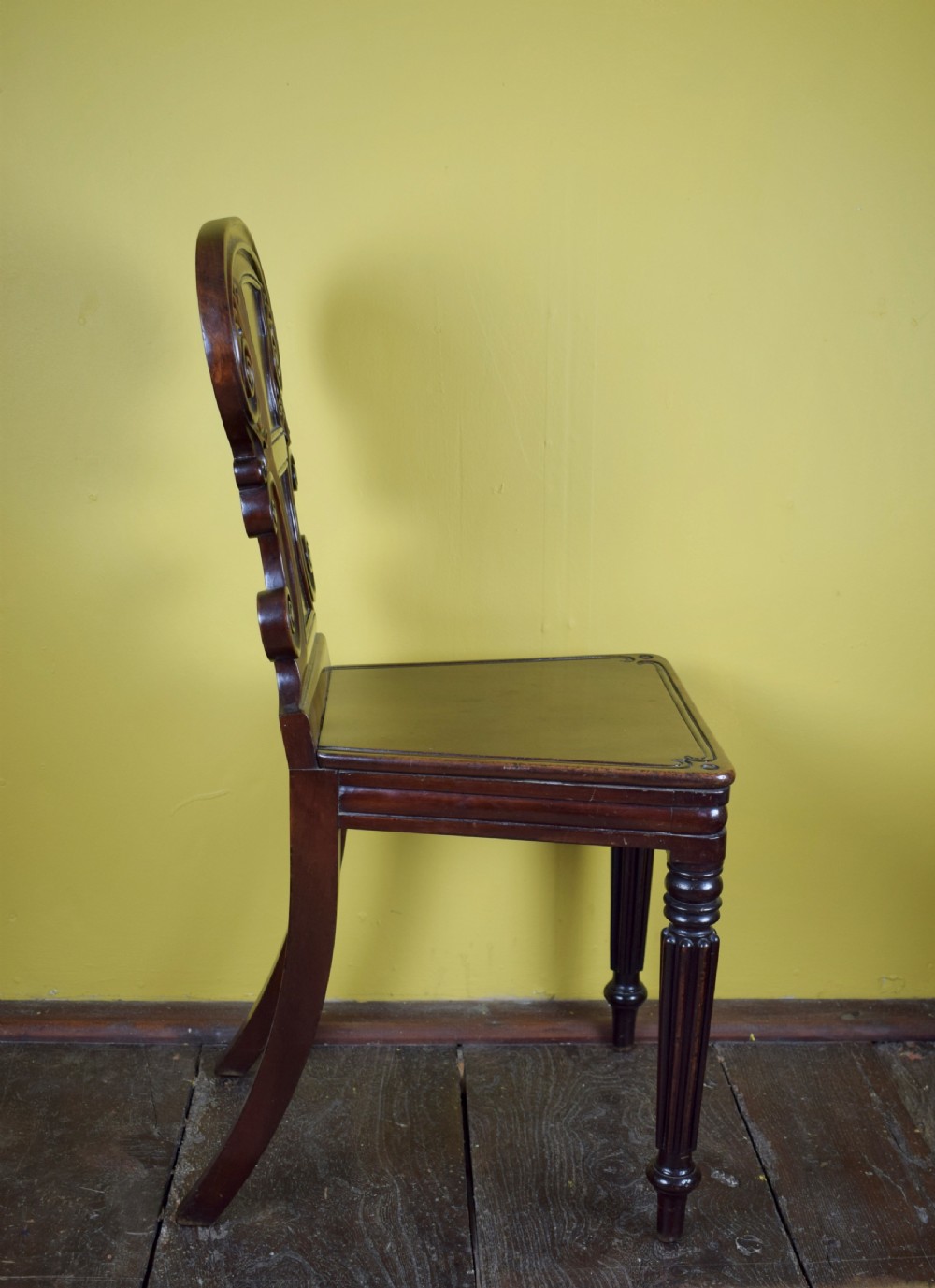 William IV Mahogany hall chair in the manner of Gillows View V