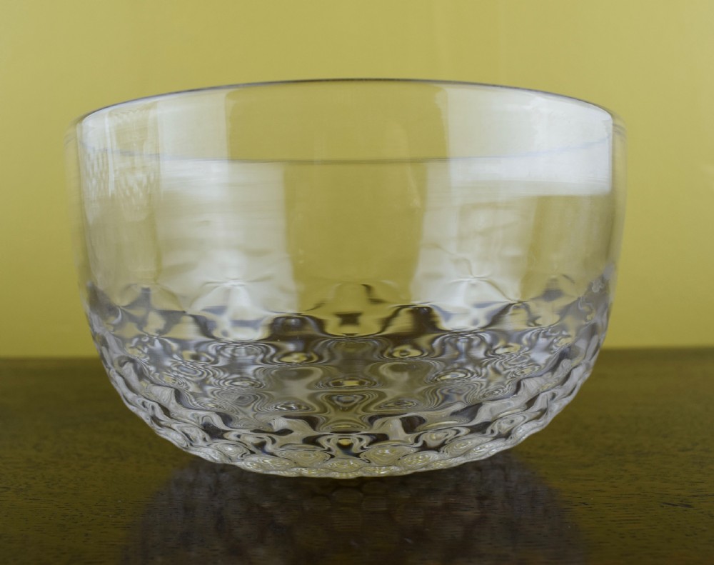 Set of Six Antique Victorian Blown Glass Finger Bowls with honeycomb moulding View IV