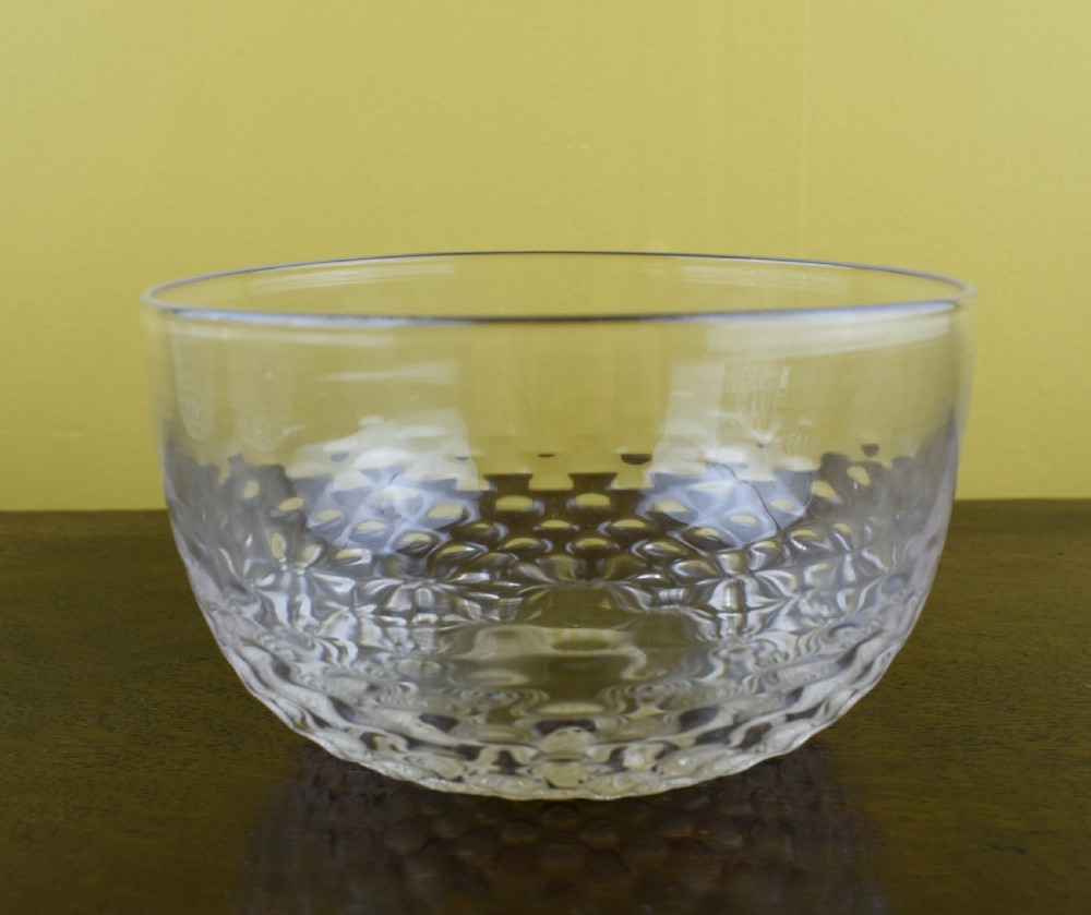Set of Six Antique Victorian Blown Glass Finger Bowls with honeycomb moulding View VI