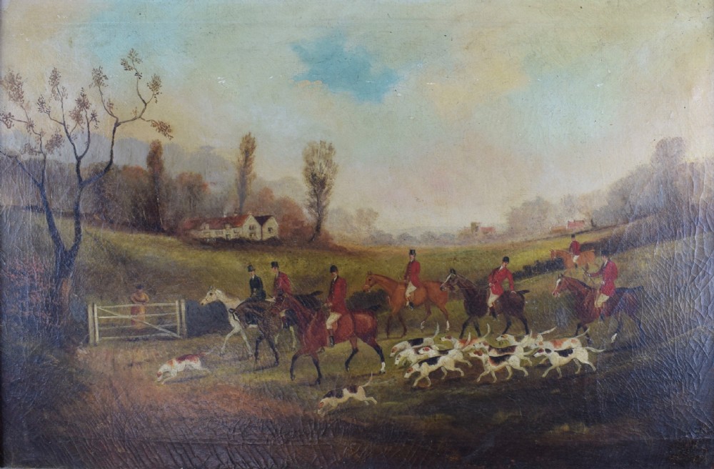 Philip Henry Rideout oil on canvas of a hunting scene View III