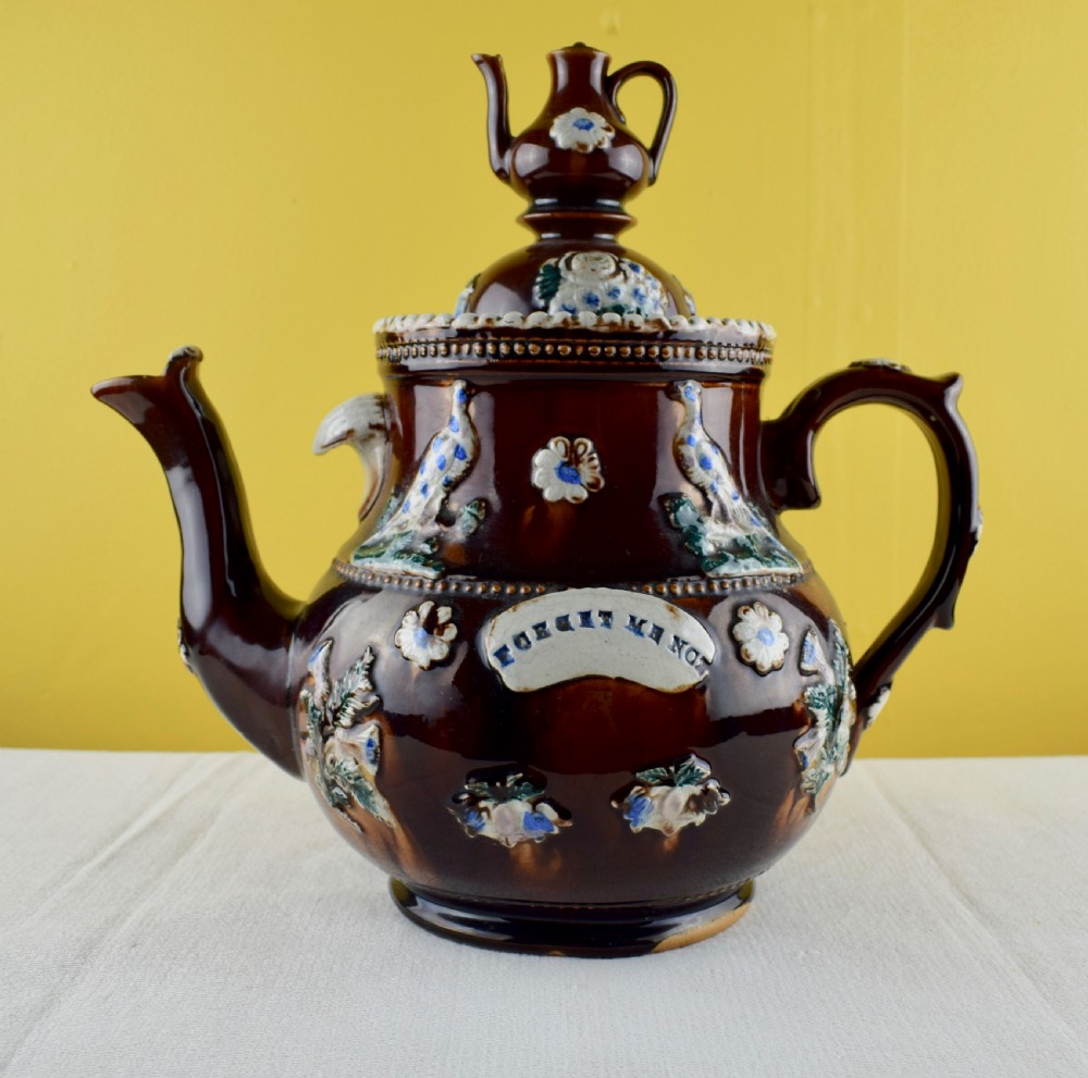 Large Measham Bargeware 'Forget Me Not' Teapot 