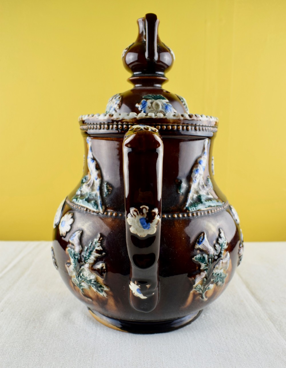 Large Measham Bargeware 'Forget Me Not' Teapot  View IV