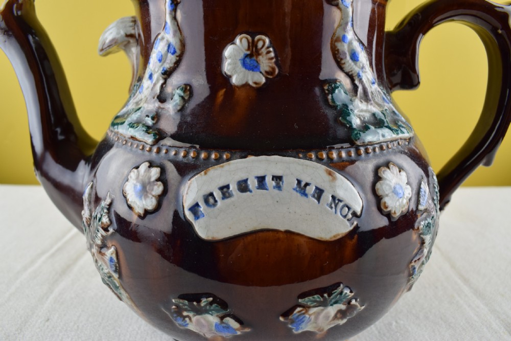 Large Measham Bargeware 'Forget Me Not' Teapot  View VI