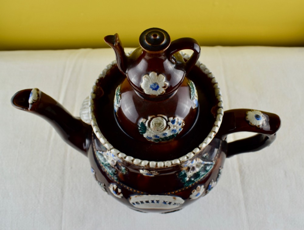 Large Measham Bargeware 'Forget Me Not' Teapot  View VII