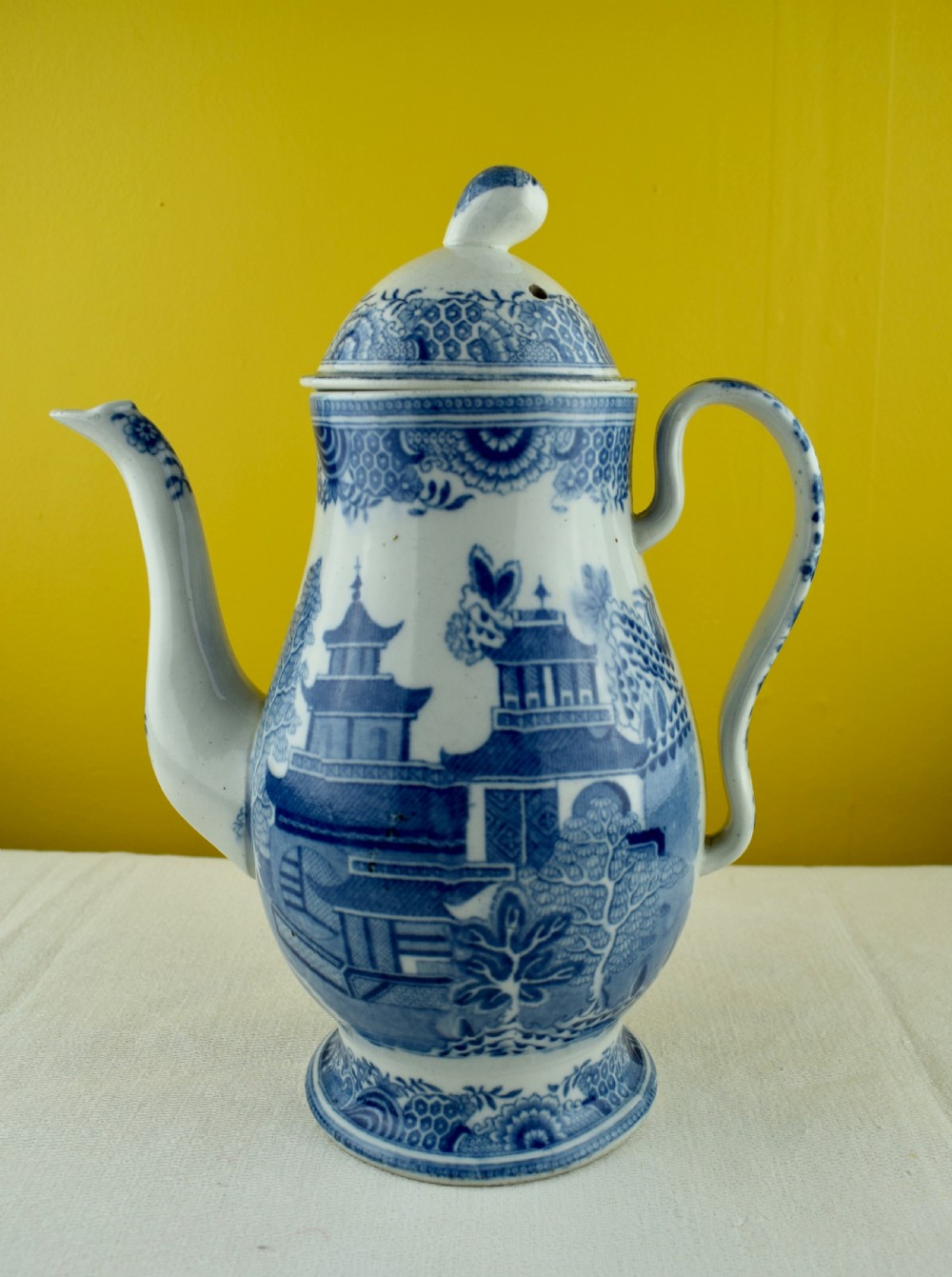 Blue & White Pearlware Coffee Pot, Yorkshire, circa 1790 View II