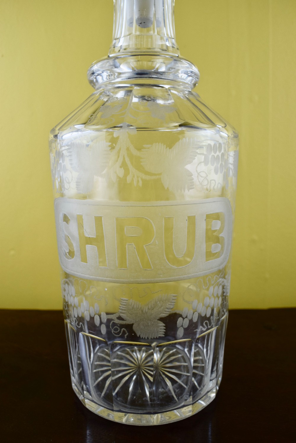Georgian Cut and Engraved Glass Shrub Decanter View IV