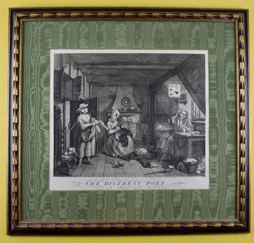 William Hogarth The Distrest Poet Engraving 1740 View II