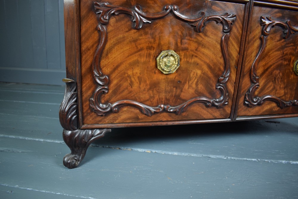 Antique Continental Mahogany Chest of Drawers / Cupboard with Carrara marble top View VIII