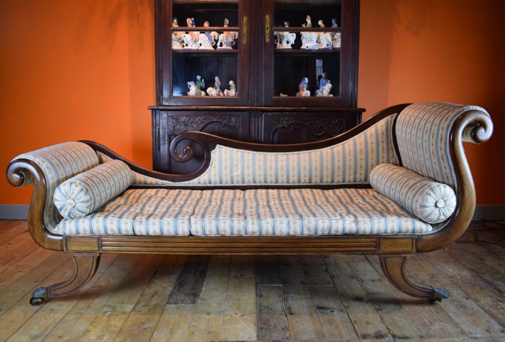 Regency mahogany chaise longue / daybed