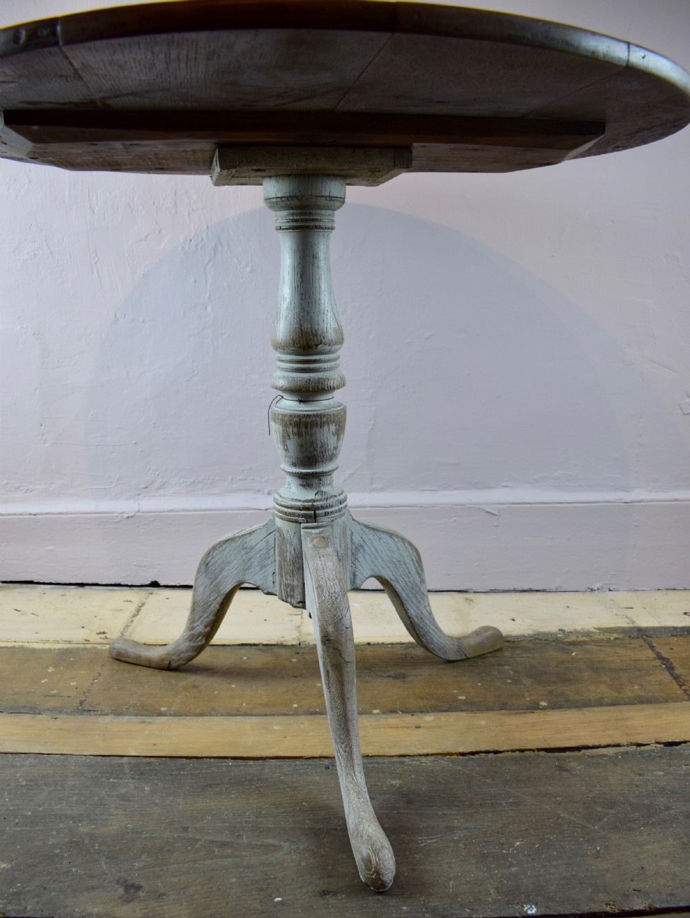 Georgian Limed Oak Tripod Table View II