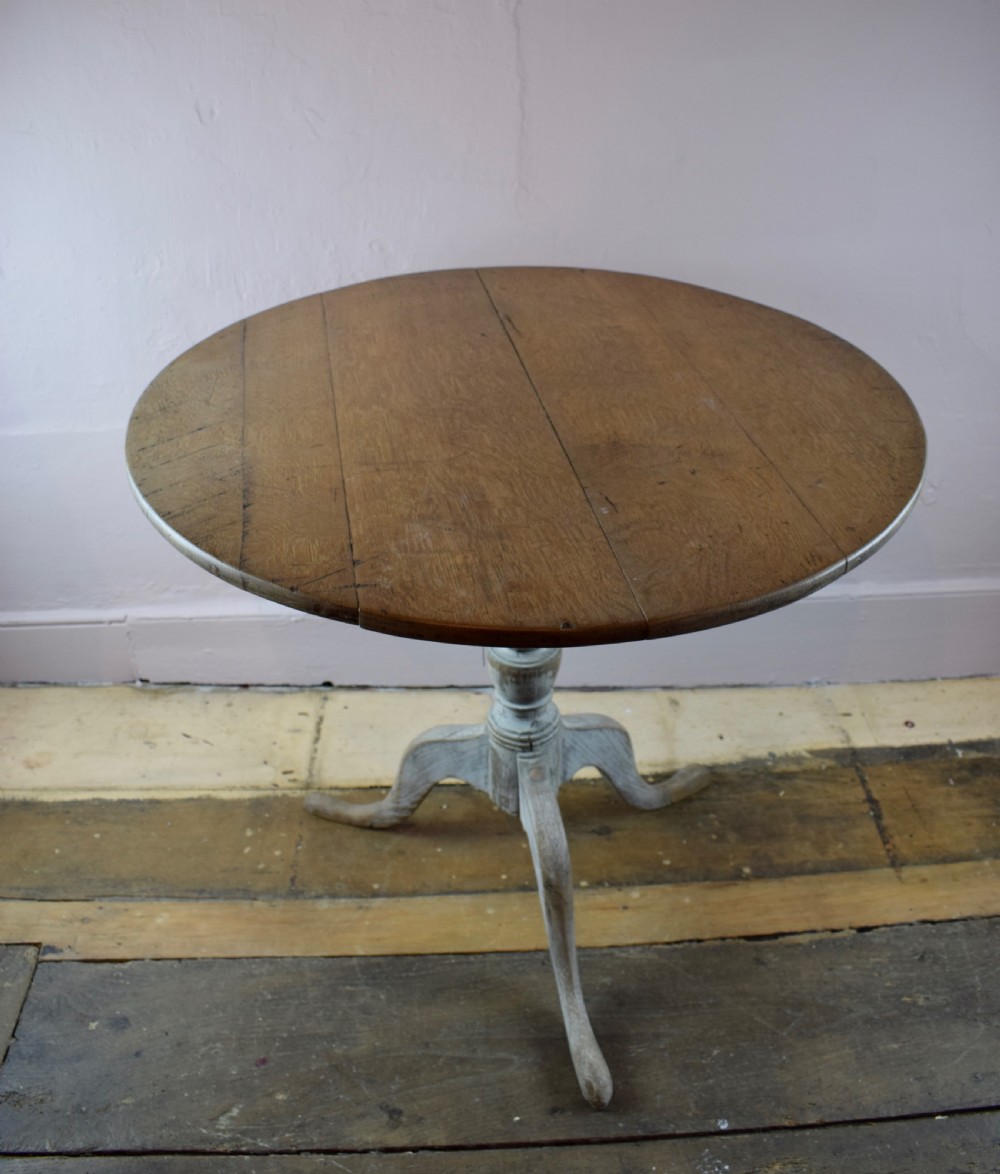 Georgian Limed Oak Tripod Table View IV
