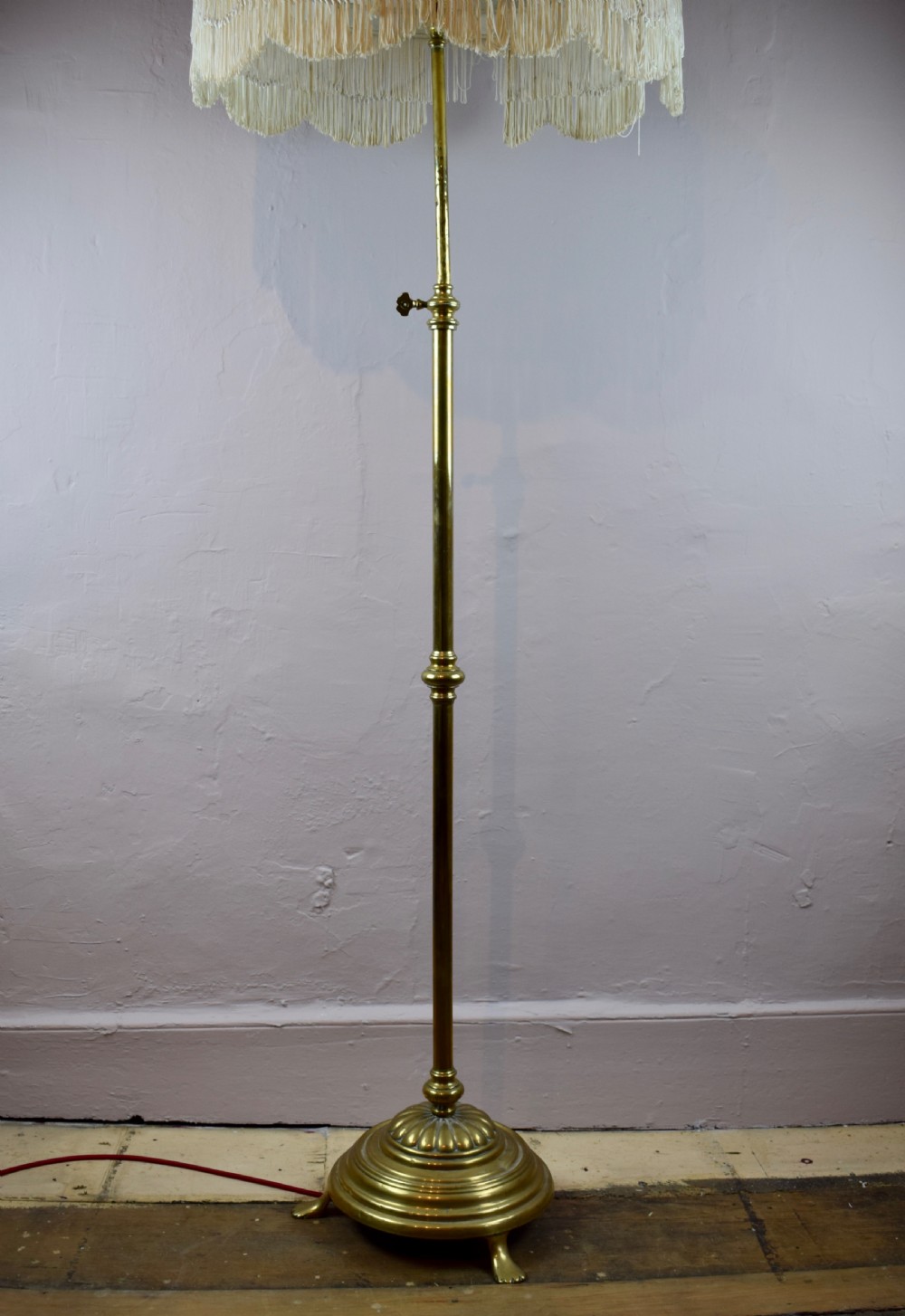 Edwardian Telescopic Adjustable Brass Standard Lamp View V