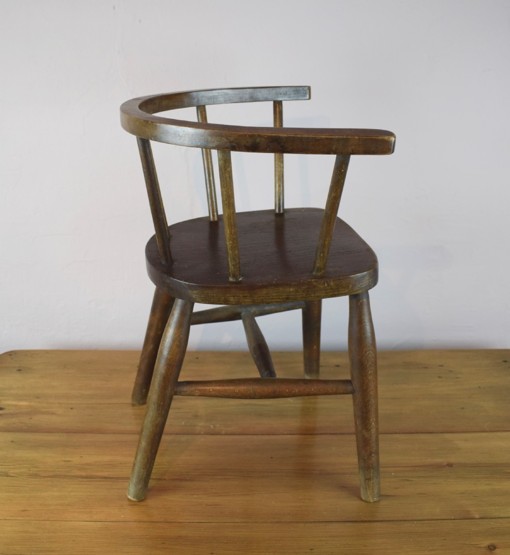 Vintage Child's Ash & Elm bowback stickback chair View II