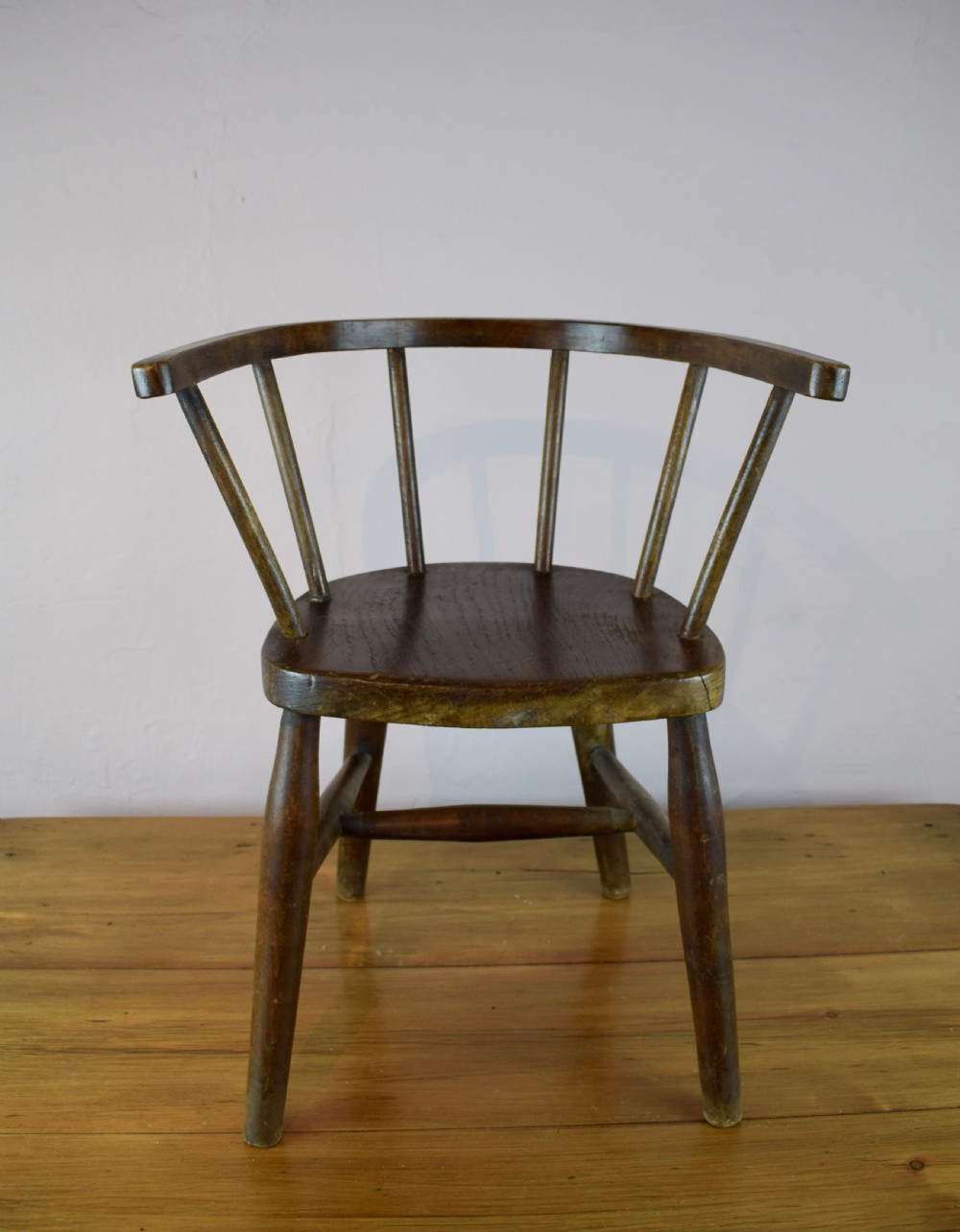 Vintage Child's Ash & Elm bowback stickback chair View IV