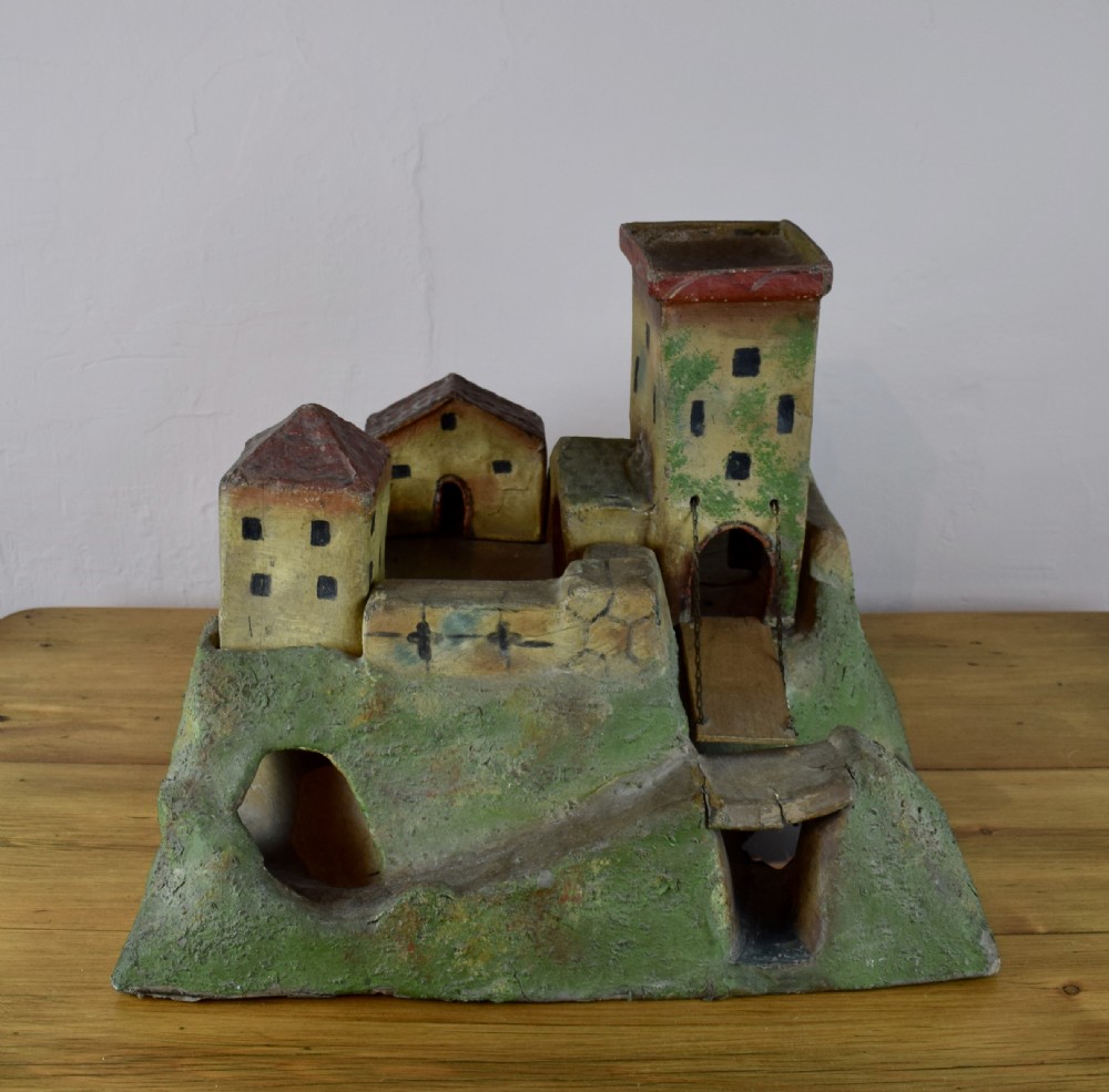Vintage 1930's papier mache toy model fort View II