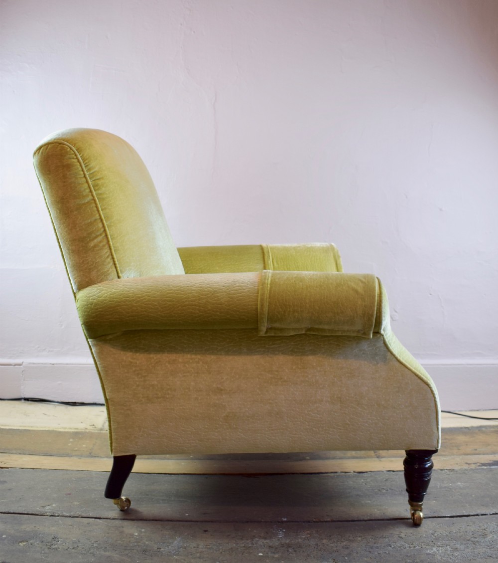 Antique Victorian library armchair or generous proportions View II