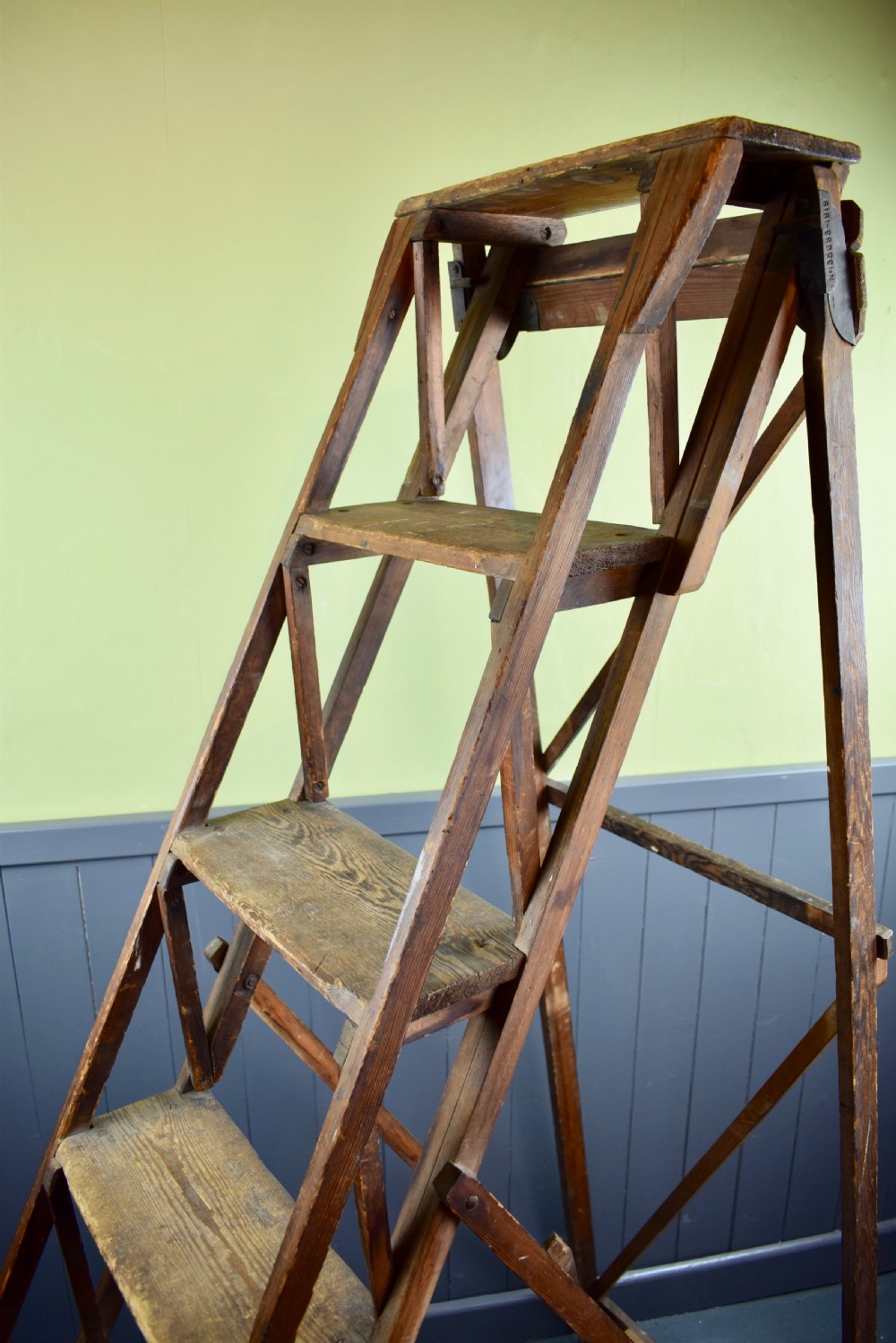A Jones's Patent Folding Library or Shop Step Ladder dated 1919 View IV