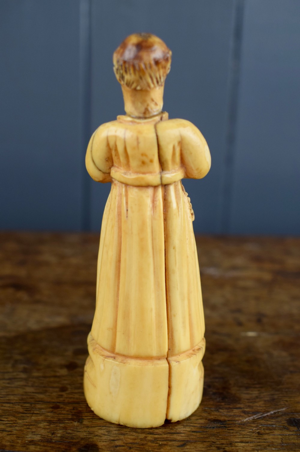 17th century carved walrus ivory figure of a monk View III