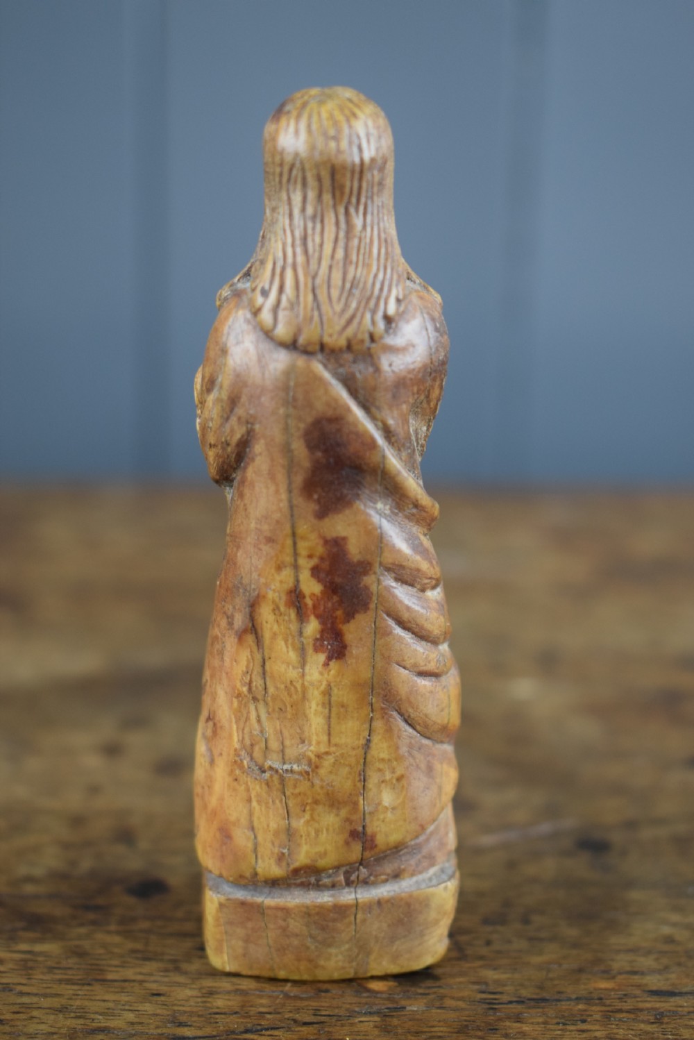 Medieval ivory figural carving of The Virgin Mary View III