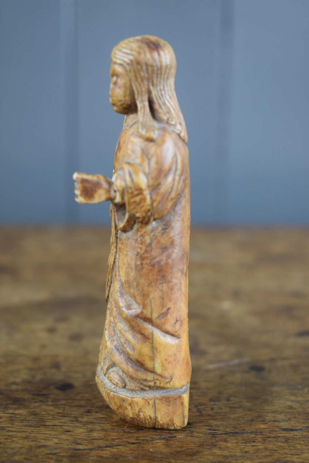 Medieval ivory figural carving of The Virgin Mary View IV