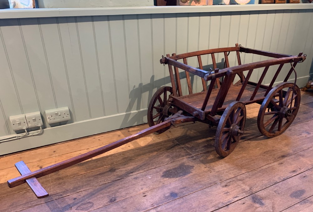 Antique French Iron Bound Dog or Goat Cart View V