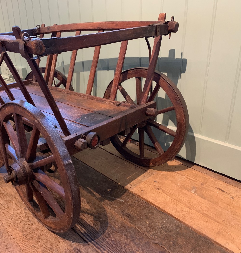 Antique French Iron Bound Dog or Goat Cart View VI
